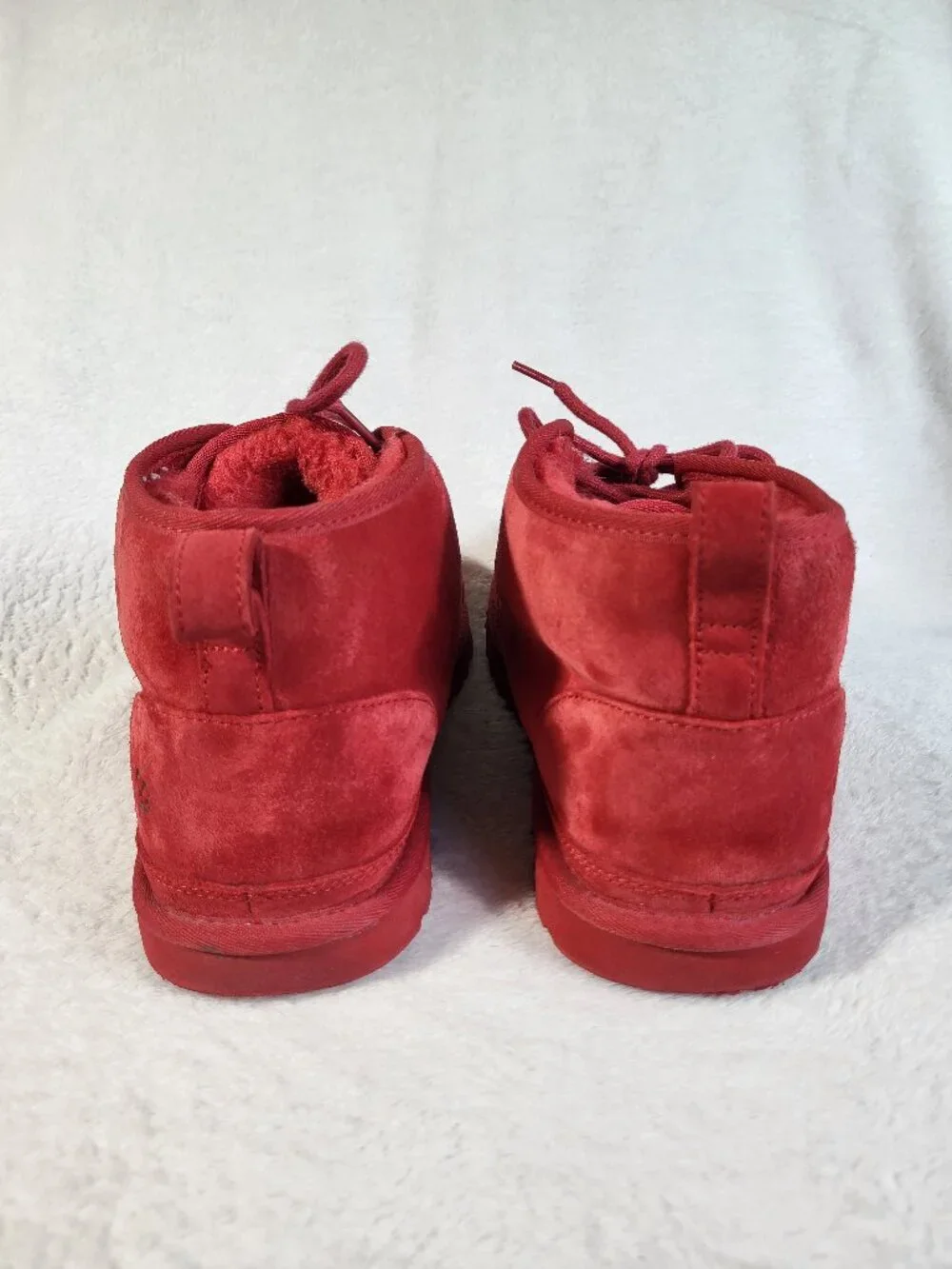 UGG NEUMEL Mid Top Casual Snow Boots Suede Red Fur Men's 11